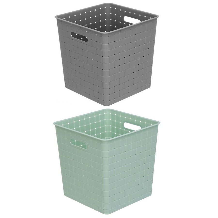 2x Boxsweden 31cm Logan Deep Basket Home Room Storage Organiser Holder Assorted