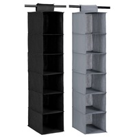 2x Boxsweden Mode 105cm 6 Compartment Wardrobe Clothes Storage Organiser Assort