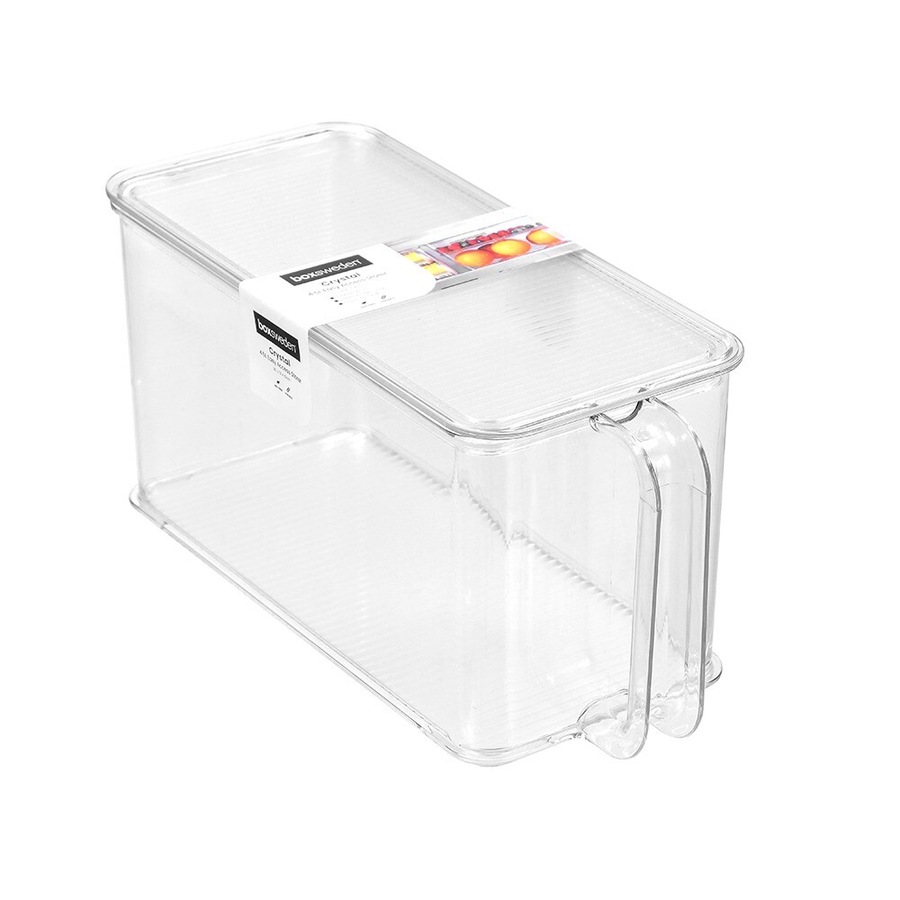 2x Boxsweden Crystal Easy Access Storer w/Lid 4.5L Stackable Storage Organiser