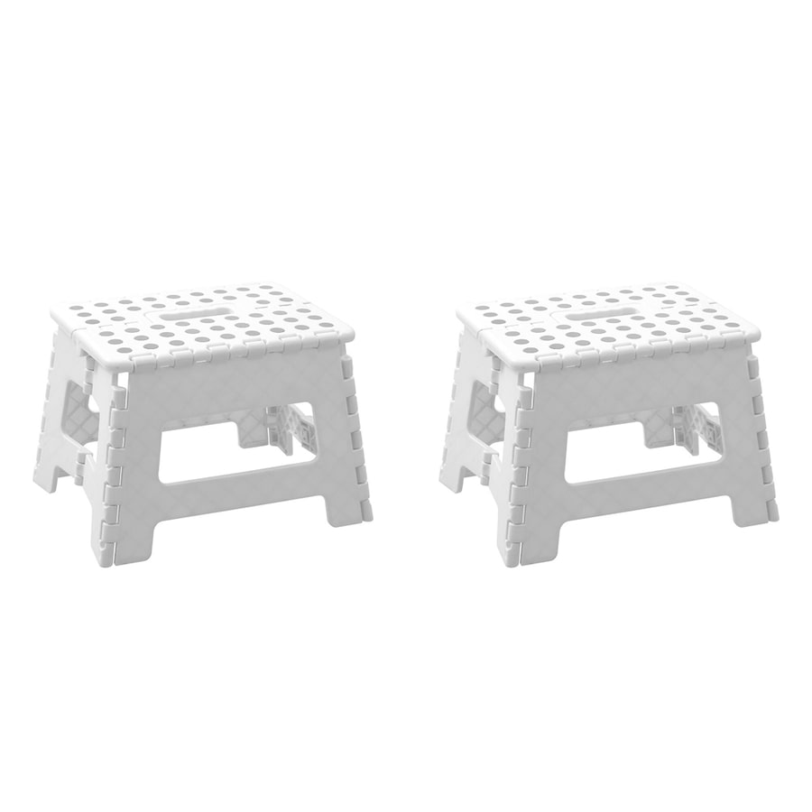 2x Boxsweden Foldaway 29x22cm Step Stool Chair Indoor/Outdoor Seat Small White