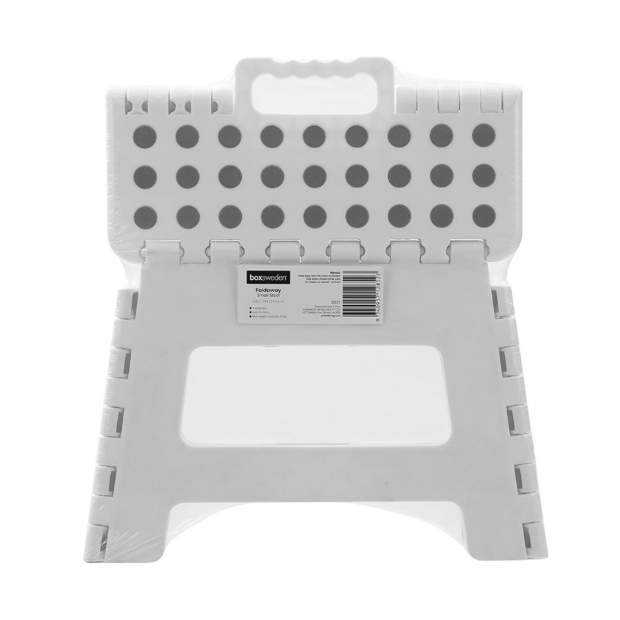 2x Boxsweden Foldaway 29x22cm Step Stool Chair Indoor/Outdoor Seat Small White