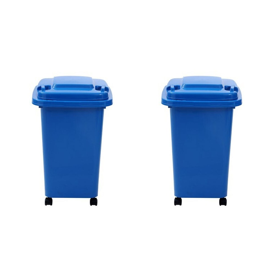 2x Boxsweden Storage Wheelie Bin 39.5x34.5x53cm Miniature Size 32L Assorted