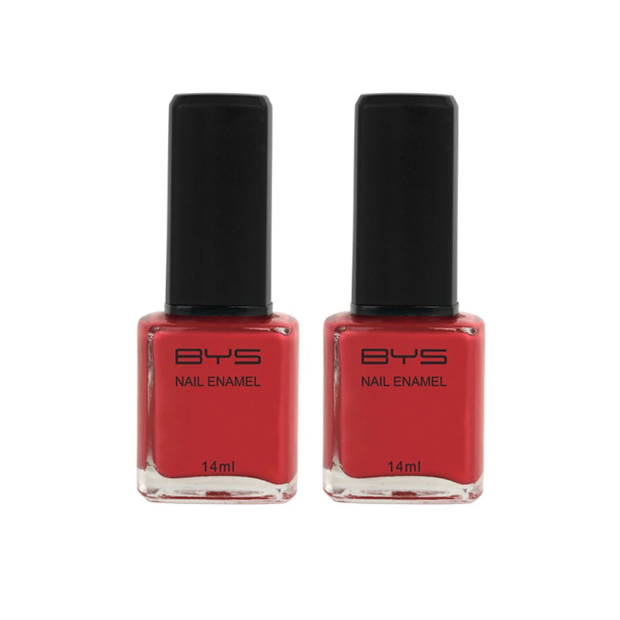 2x BYS Kiss Me Coral Nail Polish Enamel Lacquer Gloss Lasting Quick Dry 14ml Red