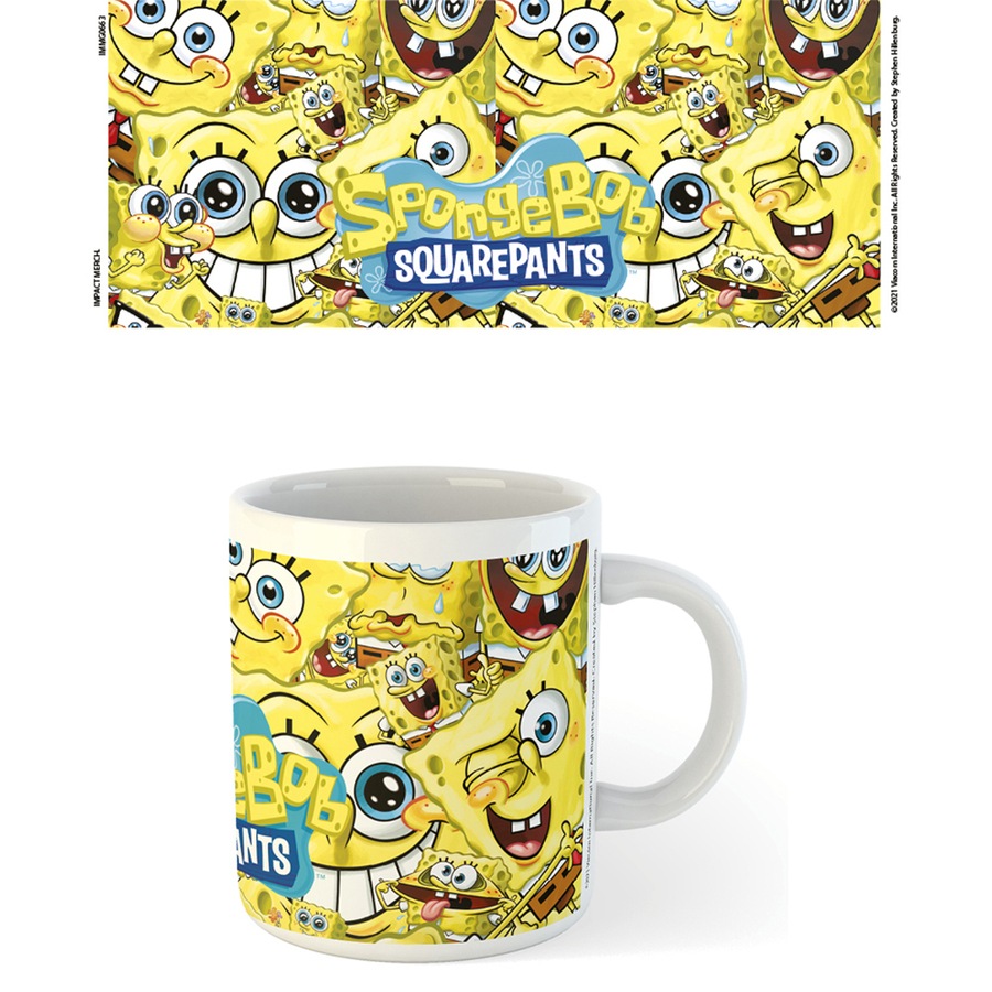 2x Cartoon Network SpongeBob Faces Themed Drinking Mug Coffee Cup Gift 300ml