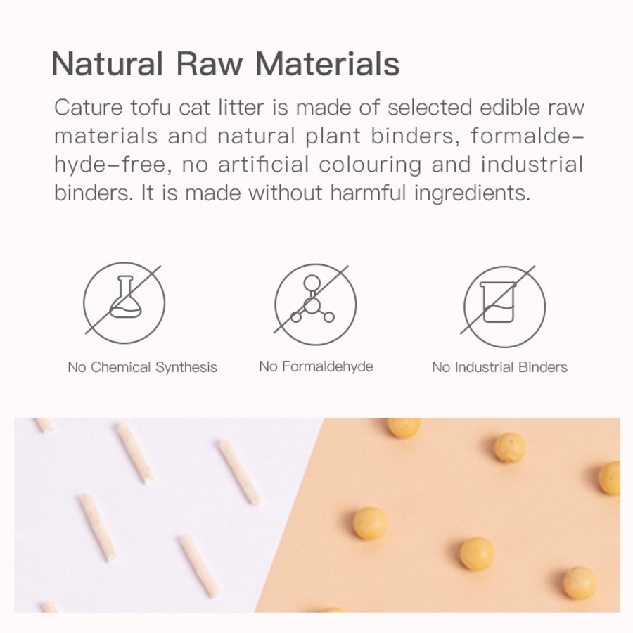 2x Cature 6L/2.4kg Milk Tofu Clumping Cat Litter Pellets Odour Control Flushable