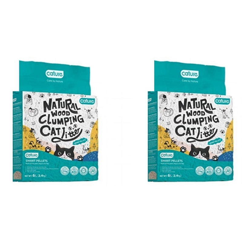 Buy 2x Cature Smart Pellets 6L/2.4kg Natural Wood Clump Cat Litter
