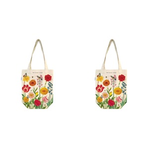 2x Cavallini Cotton Tote Bag Shopping Carry All Handbag 33x40cm Flower Garden
