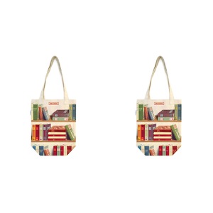 2x Cavallini Cotton Tote Bag Shopping Carry All Handbag 33x40cm Library Books