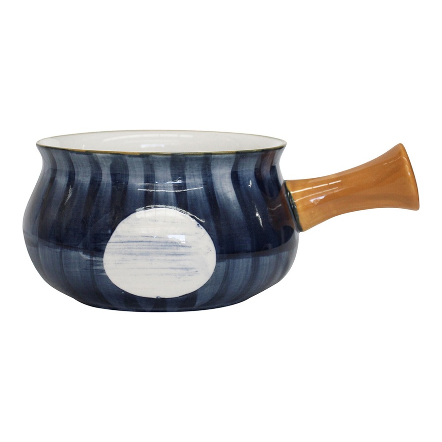 2x Ceramic 18.5cm Tapas Bowl Spot w/ Handle Serving Round Dish Dinnerware Blue