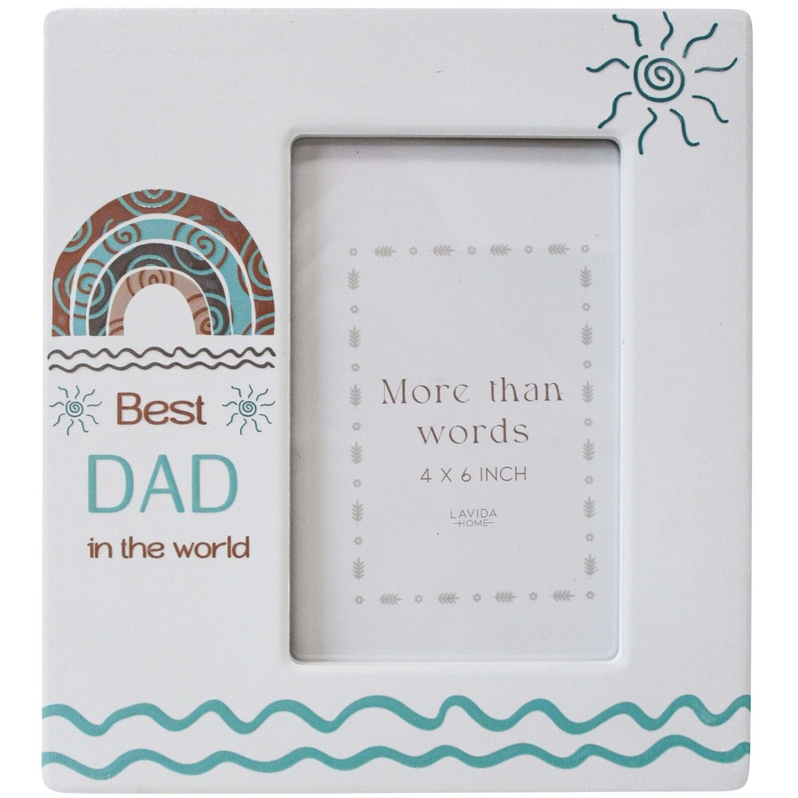 2x Ceramic/Flexi Glass 20cm/4x6" Best Dad Photo Frame Father's Picture Display
