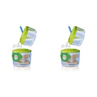2x Chicco 3 Phase System Powder Milk Dispenser Baby Formula Container Green