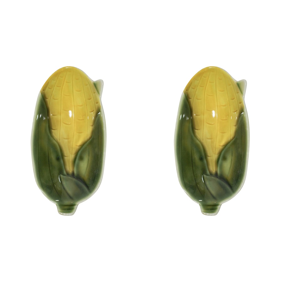 2x Corn Cob Ceramic 19cm Plate Salad Food Serving Snack Dish Tabletop Home Decor