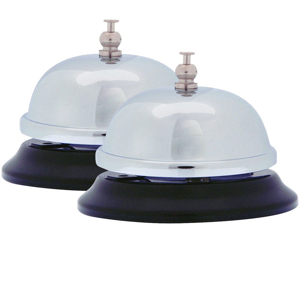 2x Counter Bell Chrome f/ Restaurant/Retail/Medical Business/Workplace/Reception