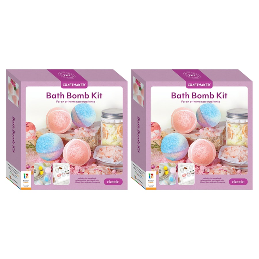 2x Craft Maker Classic Bath Bomb Making Hobby Craft Activity Kit Rose Scented