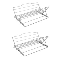 2x Cuisena Adjustable Chrome Roast Rack Kitchen Cooking/Roasting Drainer Silver