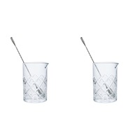 2x Davis & Waddell Fine Foods Party Cocktail Mixing Glass w/ Stirrer 600ml CLR