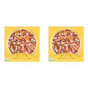 2x Djeco Gold Alphabet Beads 15x15cm Jewelry Making Craft Kit Kids/Children 6y+