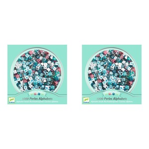 2x Djeco Silver Alphabet Beads 15x15cm Jewelry Making Kit Kids/Children 6y+
