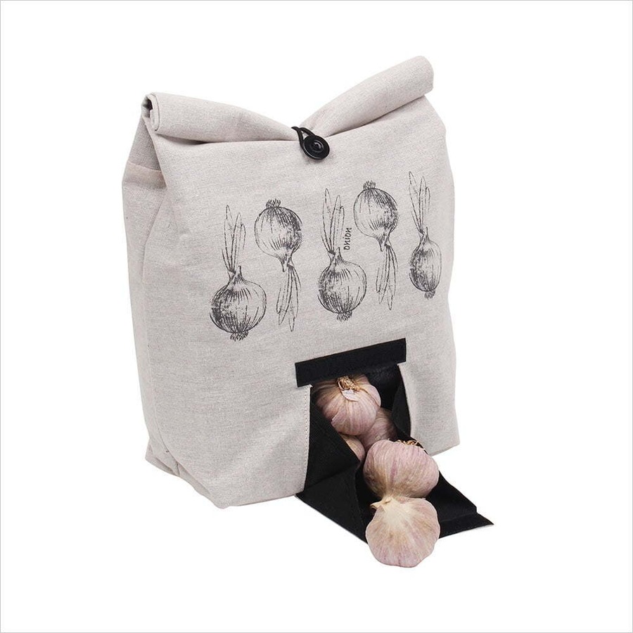 2x Eco Basics 46x34cm Onion Linen Bag Food Storage Breathable Fabric w/Flat Base