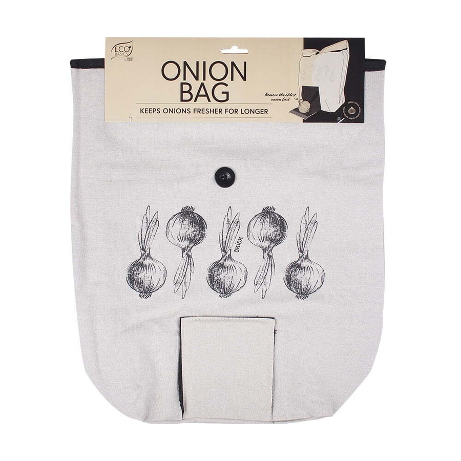 2x Eco Basics 46x34cm Onion Linen Bag Food Storage Breathable Fabric w/Flat Base