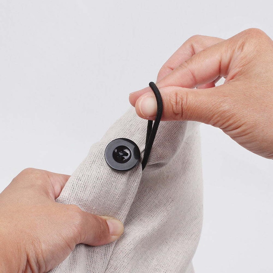 2x Eco Basics 46x34cm Onion Linen Bag Food Storage Breathable Fabric w/Flat Base