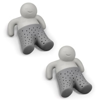 2x Fred Mr Tea Silicone Loose Tea/Herb Leaf Infuser Strainer Filter Diffuser GRY