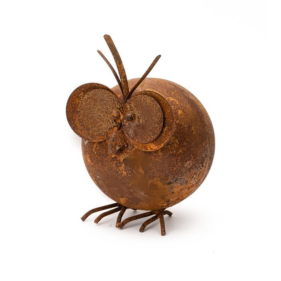 2x Garden 18x12.5cm Round Metal Bird Medium Outdoor Ornament Patio Home Decor