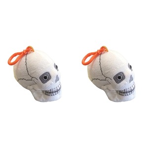 2x Giant Microbes Skull Key Chain Hanging Keyring 8.8cm Bag/Tote Decor Accessory