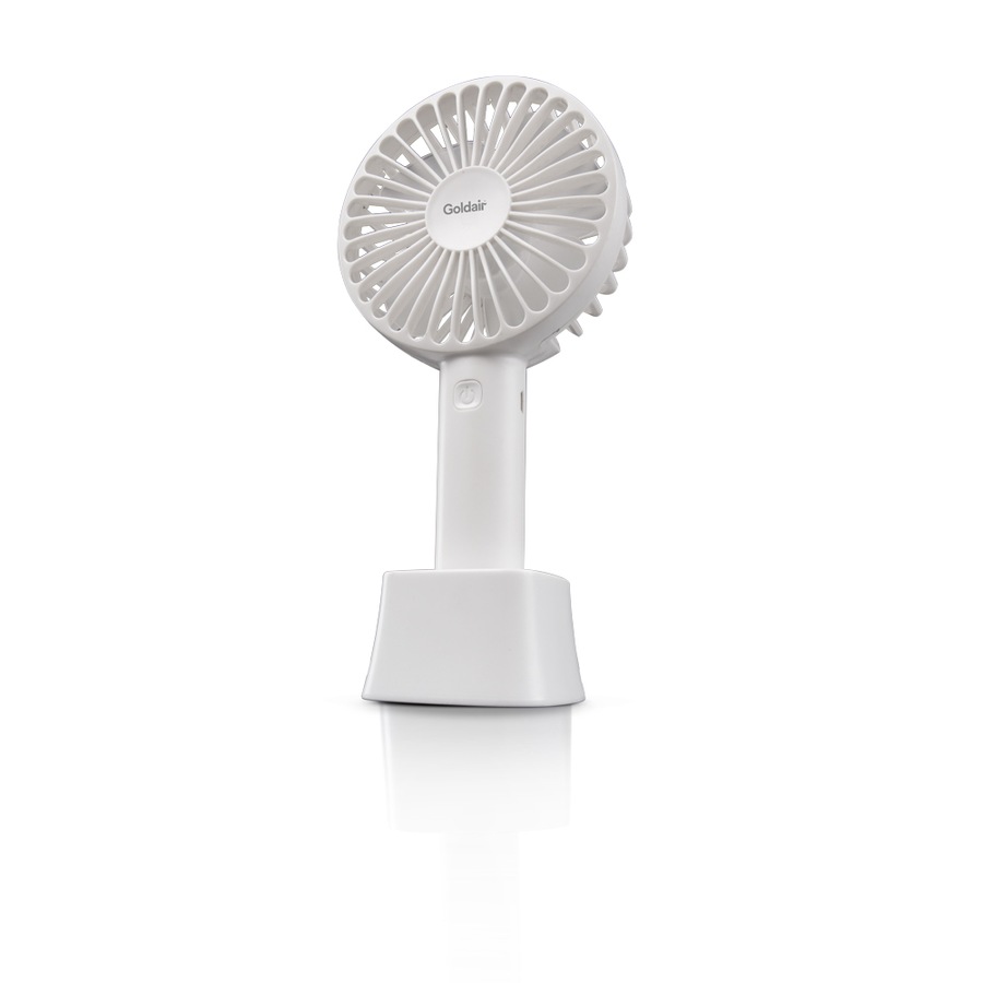 2x Goldair USB Rechargeable Mini Handheld Portable Fan Battery 10cm White