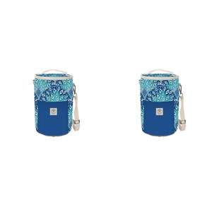 2x Good Vibes Barrel Cooler Bag Peacock Paradise Print Camping Outdoors 34x20cm