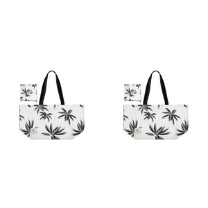 2x Good Vibes Everyday Durable Eco Folding Tote Bag Havana Print 34x38x20cm