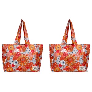 2x Good Vibes Everyday Durable Eco Folding Tote Bag Retro Summer 34x38x20cm
