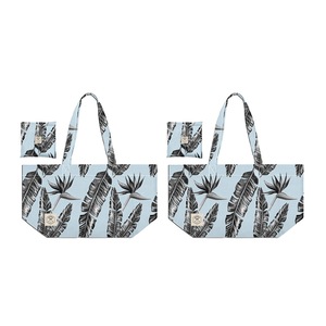 2x Good Vibes Everyday Durable Eco Folding Tote Bag Sorrento Palm 34x38x20cm