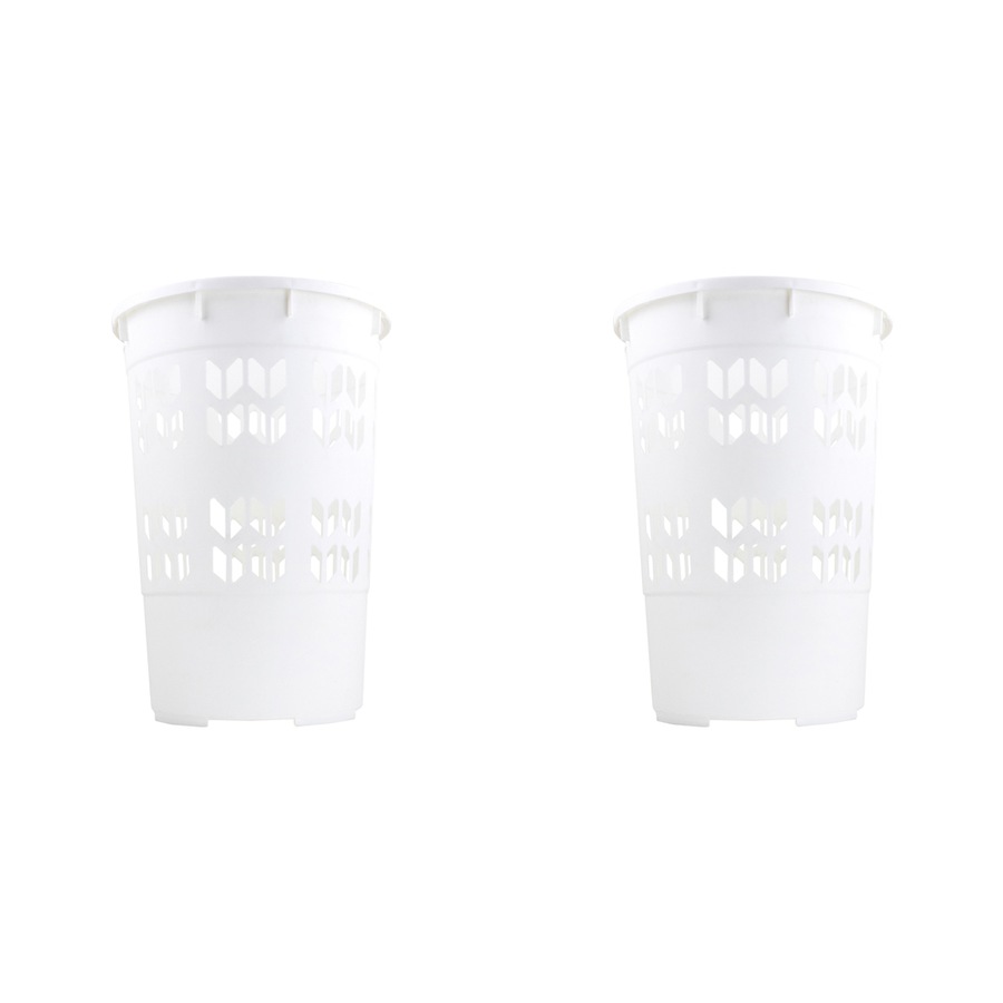 2x Home Leisure Hamper Space Saver White Laundry Cleaning Home Organisation