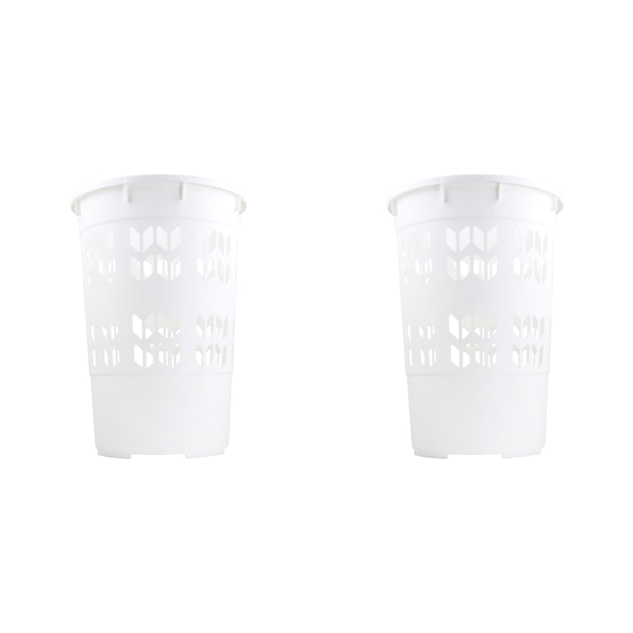 2x Home Leisure Hamper Space Saver White Laundry Cleaning Home Organisation