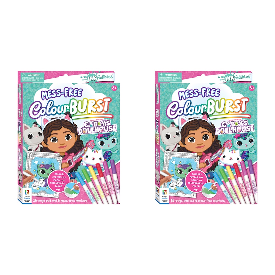 2x Inkredibles Colour Burst Gabby's Dollhouse Colouring Activity Kit Art Pad 8y+