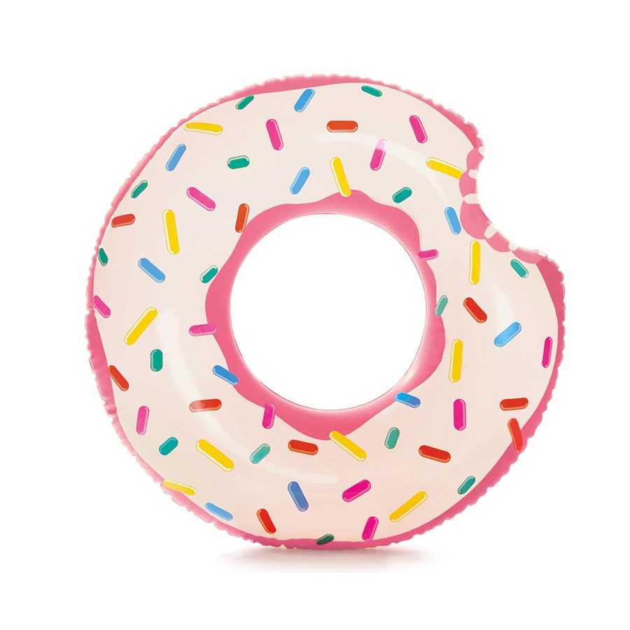 2x Intex Rainbow 94cm Round Inflatable Donut Swimming Pool Tube Adult Float 14+