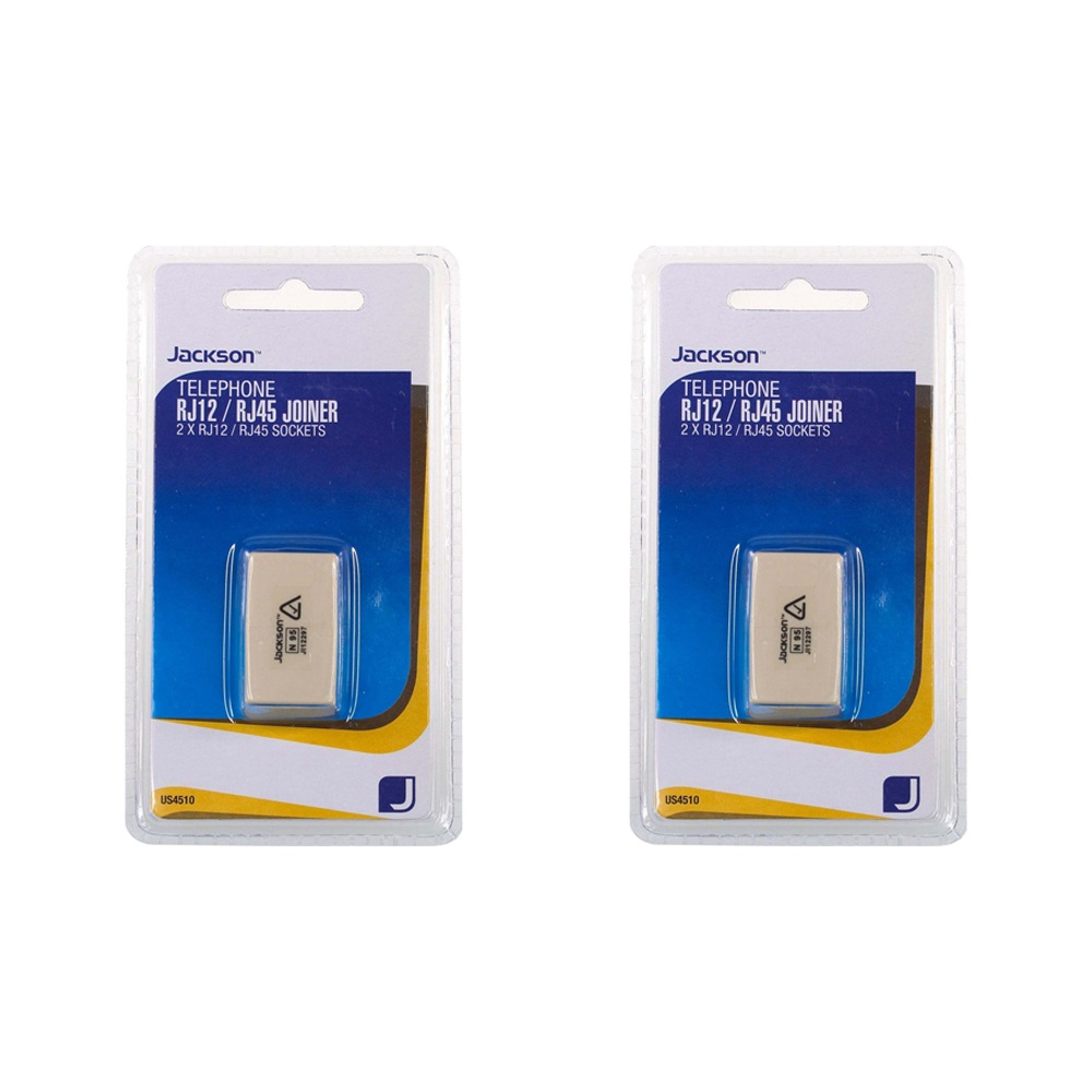 Buy 2x Jackson Telephone Adapter RJ12/RJ45 Joiner Line Connector Phone ...