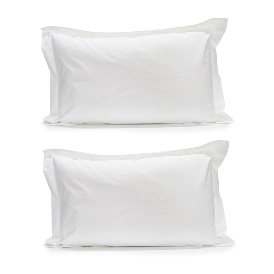 2x Jason Commercial Crisp Bed Easy Care Pillow Case Tailored 48x73cm WHT 160GSM