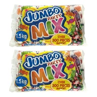 2x Jumbo Party 1.5kg Mix Lollies Candy Assorted Party Confectionery Mixed Candy