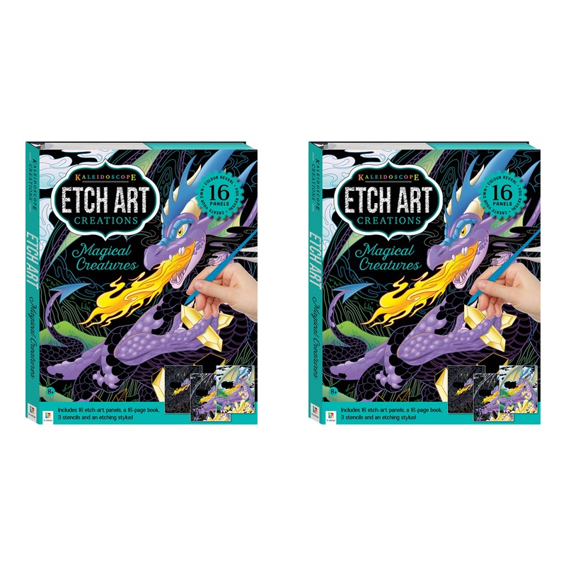 Buy 2x Kaleidoscope Etch Art Creations Magical Creatures Kids Art Book
