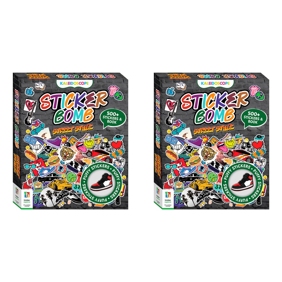 2x Kaleidoscope Sticker Bomb Street Style Kids Activity Book Art/Craft 8y+