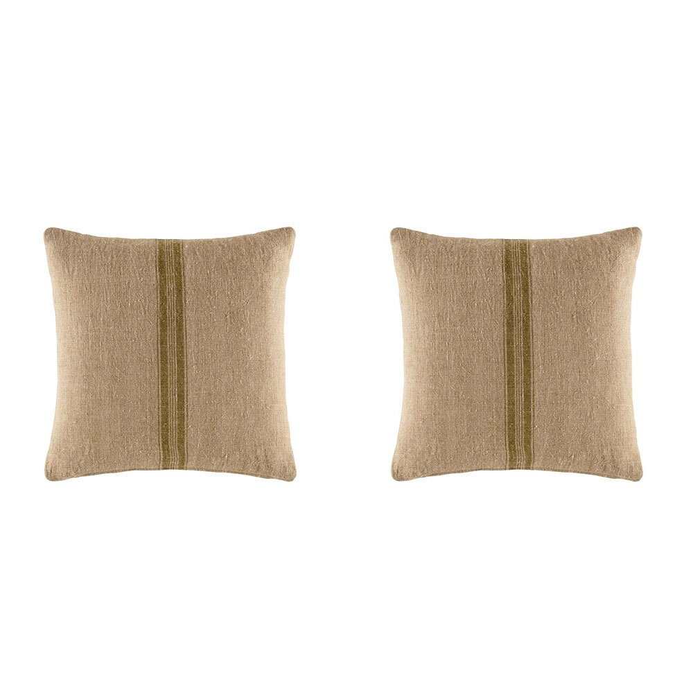 Buy 2x Kas Australia Canterbury Filled Cushion Pillow Square Decor 50x50cm Olive MyDeal