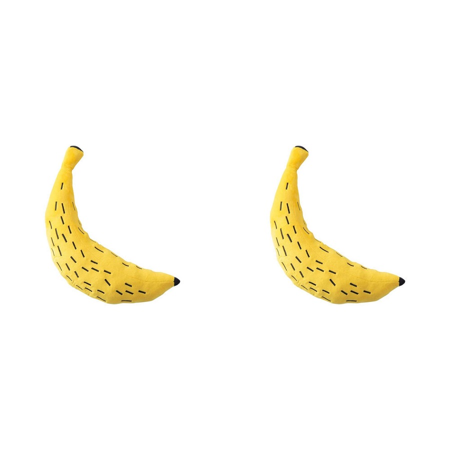 2x Kas Kids Banana Plush Toy Childrens Soft Cuddle Stuffed Animal 45x20cm Yellow
