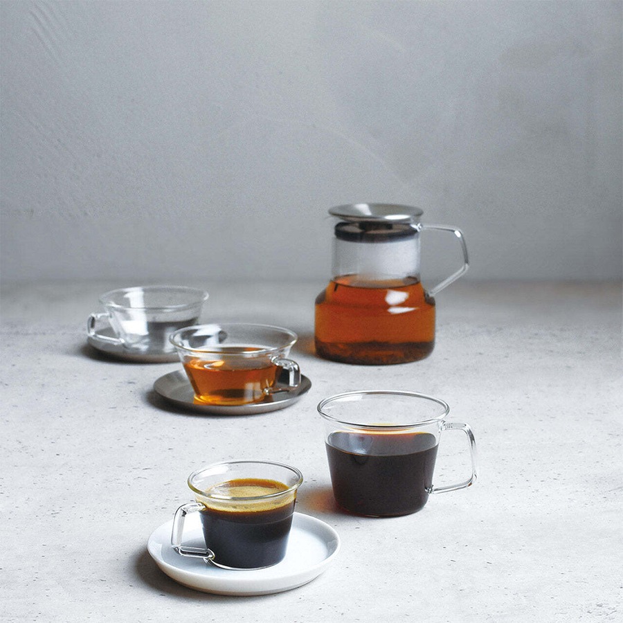 2x Kinto Cast 220ml Coffee/Cappuccino Cup Drinking Mug Glassware w/ Handle Clear