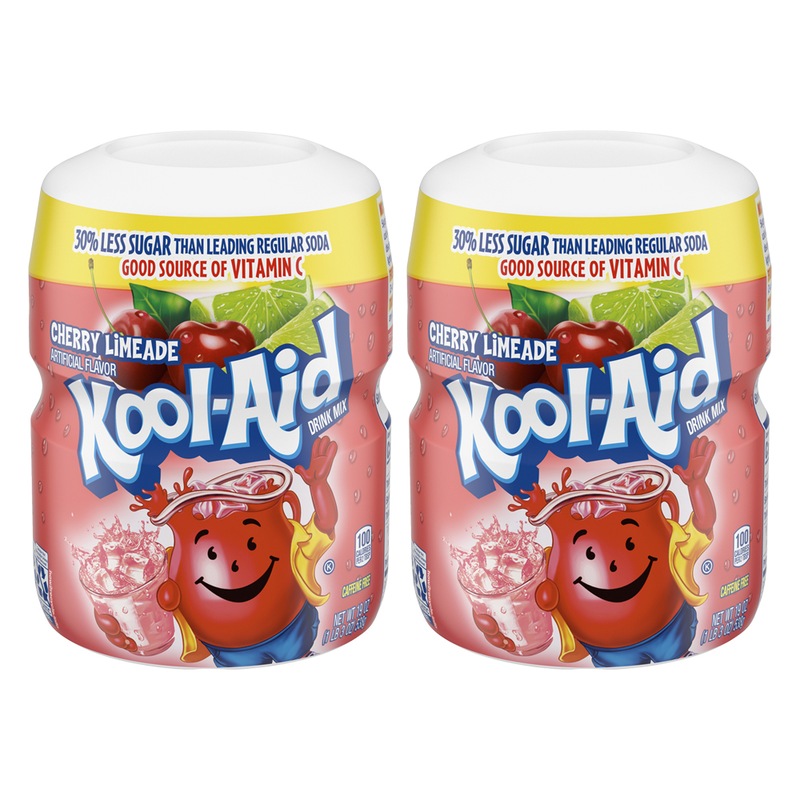 Buy 2x Kool Aid Cherry Limeade Flavoured Powdered Drink Mix Tub 538g ...