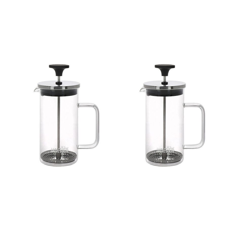 2x La Cafetiere 3-Cup 350ml Glass Coffee French Press Maker/Brewer Plunger Clear