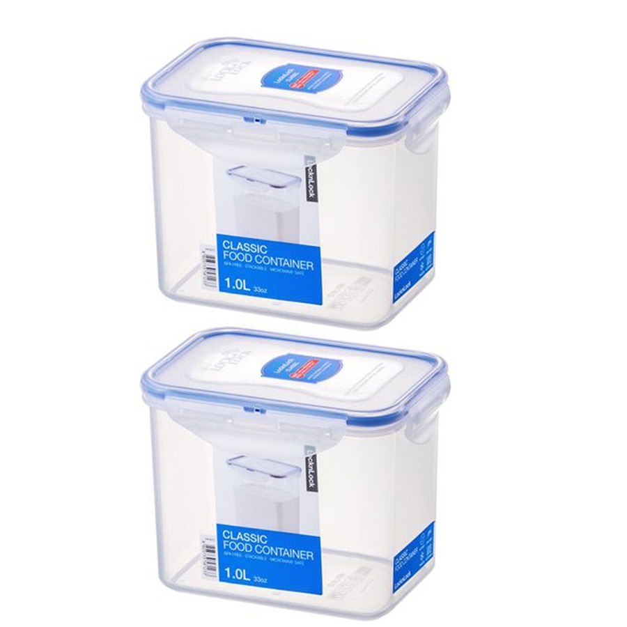 Buy 2x Locknlock 1L Airtight Classic Rectangle Food Storage Container ...