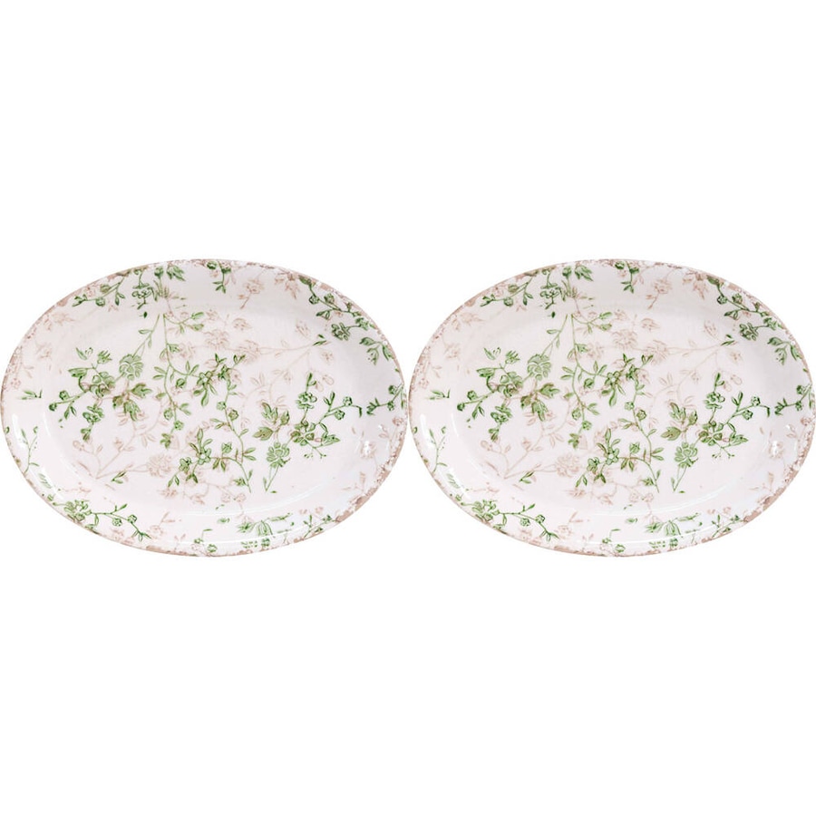 2x LVD Ceramic Plate Home/Kitchen Table Decor Dinnerware 23.5x23.5cm Evergreen