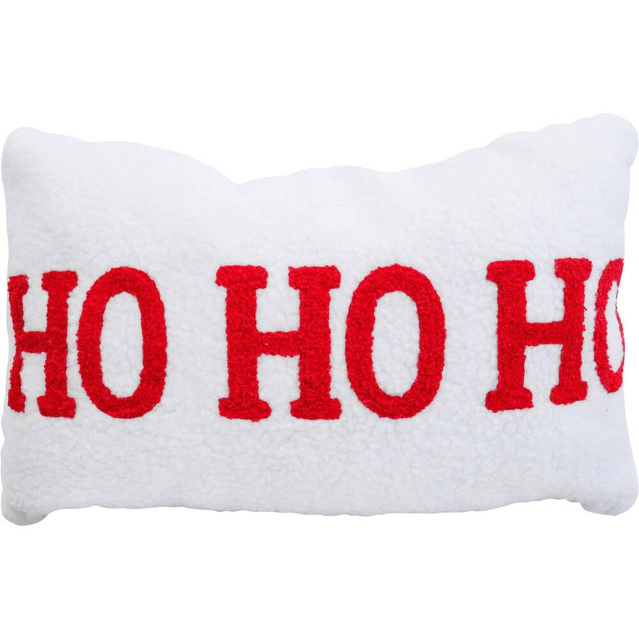 2x LVD Furry Ho Ho Ho Cushion Pillow Christmas Bedding/Sofa Decor 35x55cm Rect